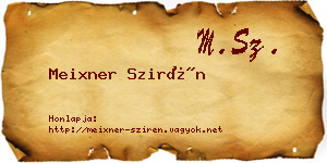 Meixner Szirén névjegykártya